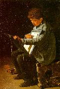 Francois Bonvin Seated Boy with a Portfolio oil painting picture wholesale